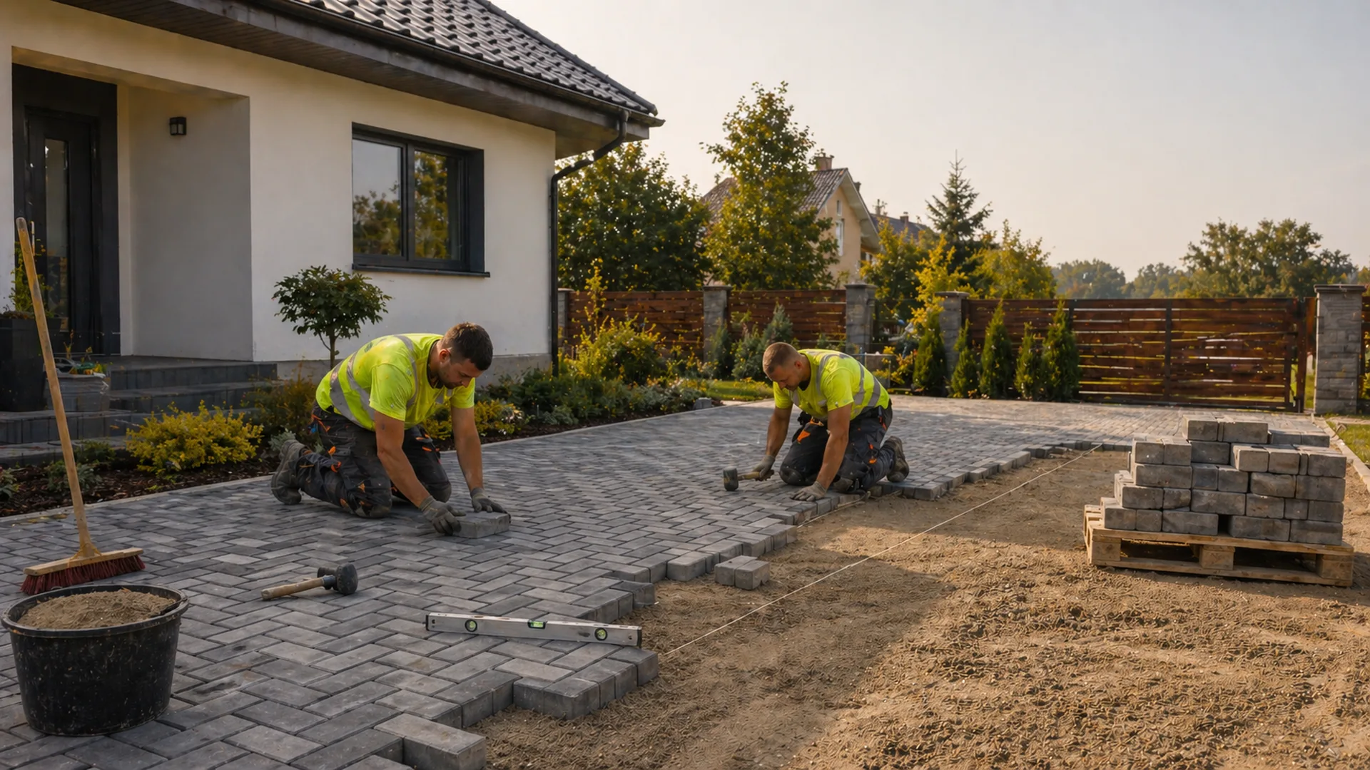 Usługi brukarskie – układanie kostki na podjeździe